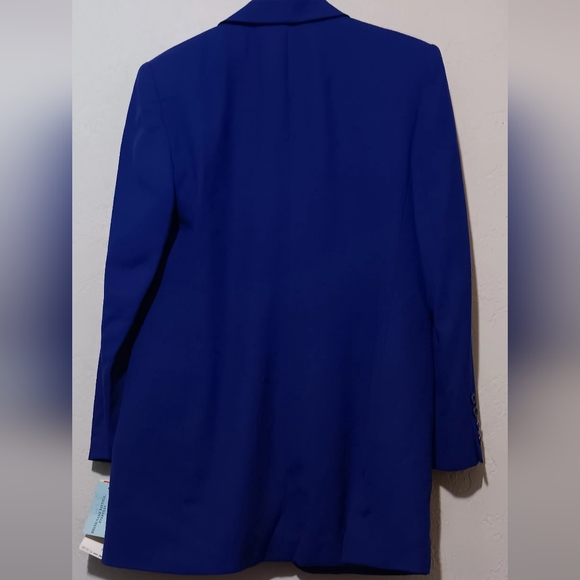 Jones New York Blazer Women Royal Blue Sz6 Pure New Wool Ejecutive Jacket - Picture 2 of 13